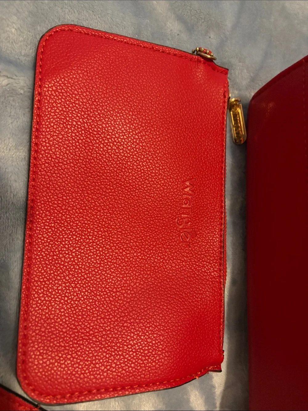 Wrangler Red Faux-Leather Tote with Braided Trim and Removable Pouch